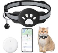 Cat Tracker, GPS Tracker for Cats (Android only), Cat Location Tracker with Holder, No Monthly Fee, Compatible with Apple Airtag Find My,Anti-Lost Tracking Device for Pets, Bags,White