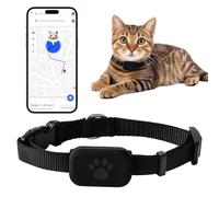 Cat Tracker, Pet Recorder for Cats with No Monthly Fees, GPS Tracker Collar for Small Cats, Waterproof Logger GPS Collar for Pets, Portable Anti Lost for Apple Find Function (iOS Only) Adjust 28-39cm