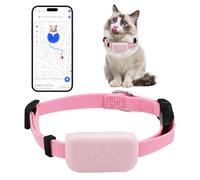 Cat Tracker Pink, Pet Recorder for Cats with No Monthly Fees, Waterproof Logger GPS Collar for Pets, GPS Tracker Collar for Small Cats,Portable Anti Lost for Apple Find (iOS Only) Adjust 28-39cm
