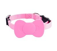 Cat Tracker, Waterproof Pet Tracker for Cats, Cat GPS Tracker Collar with Safety Elastic Buckle, Compatible with Apple Find My App (Only iOS), No Monthly Fee, pink