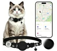 Cat Tracker with QR Code GPS Collar for Cats Electronic Pet Locator Waterproof Compatible with Apple Find My No Monthly Fee Ideal for Small to Large Cats Advanced Tracking Solution Smart Collar