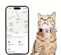 Cat Tracking Collar for Small Cats - Real Time Location No Monthly Fee Applicable to Android and IOS Systems, Waterproof Anti Lost Pet Collar for Indoor Outdoor Cats