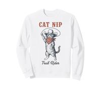 Cat Trail Rider Western Cowboy Animal Outlaw Sweatshirt