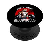 Cat Train My Meowscles Funny Gym Workout Cat PopSockets Adhesive PopGrip