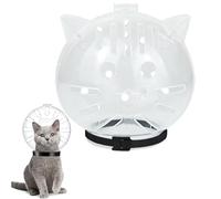 Cat Transparent Muzzle for Grooming, Cat Face Masks Astronaut Helmet, Breathable Cat Muzzle & Helmet, Anti-Bite Anti Licking Kitten Head Cover for Cats Grooming, Nail Trimming, Bathing (L)