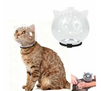 cat transparent muzzle for grooming, cat face masks astronaut helmet,Cat Transparent Muzzle with Breathable Hood,Adjustable Kitten Prevents Pet Biting & Chewing,Ball Mask for Aggressive Cats-L
