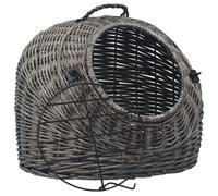 vidaXL Cat Transporter 60x45x45cm Natural Willow Pet Basket Puppy Carrier