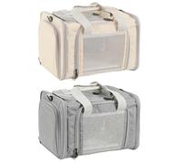 Cat Travel Carrier - Lightweight Fabric Shell, Foldable Storage Frame, Comfort Inner Mat, Safety Tether Link | Airline Compliant Pet Transportation Bag For Daily Car Airport Outing Taxi Public