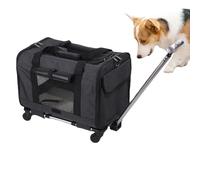 Cat Travel Carrier - Portable Dog Carrier Bag, Dog Travel Organizer | Small Dog Carrier with Removable Wheels, Aircraft Approved Pet Carrier
