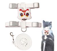 Cat Travel Harness, Cat Harness & Leashes | Escape Proof Straps for Puppies with Dancing Lion Decor - Adjustable Cat Harness and Chest Leashes for Cats Clothes Supplies