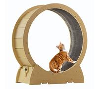 Cat Treadmill - Running, Spinning, And Scratching Fun, Cat Running Wheel For Indoor Cats, Cat Exercise Wheel Exerciser, Natural Wood Color,Inner Diameter-100cm(39.4