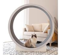 Cat Treadmill Wheel for Indoor Cats, Large Wooden Exercise Running Wheel, Easy Assembly, Sturdy Design for Weight Loss and Health