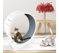 Cat Treadmill with No Gap Design, Running Wheel Fitness Weight Loss Device, Quiet and Sturdy Hamster for Kittens, Low Noise Cute Furniture Mall/Medium/Large Cats,White-XL
