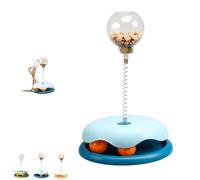 Cat Treat Ball Dispenser, New Leaking Treats Ball Pet Feeder Toy, Interactive Slow Feeder Dog Food Puzzle Toy, 3-In-1 Pet Interactive Feeder, For Puppy Small Dogs Cats (Blue)