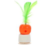 Cat Treat Dispenser Carrot Molding Spring Exercise for Kittens | Abs with Artificial Plumage, Sucker Included, Interactive Training at Home, Slow Feeder Style
