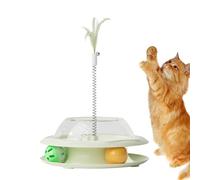 CAT Treat Dispenser - Interactive Puzzle Toy, Slow Feed Dispenser, Mental Stimulation Game | Adjustable Difficulty of Fine Handicraft Treat Ball for Active Cats and the I