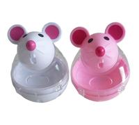 Cat Treat Dispenser Toy 2Pcs Mouse Shape Tumbler Interactive Toy Cute Mini Cat Treat Holder Food Storage Dispenser Fun Pet Tumbler for Indoor Cats and Kitten Exercise