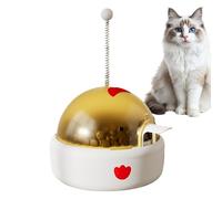 Cat Treat Dispenser Toy - Fun Cute Duck Pet Supplies with Wand, Interactive Cat Food Puzzle, Engaging Play Function for Snacks, Floor Play, Home Indoor Entertainment and Pet Engagement, 12x21cm