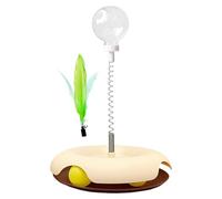 Cat Treat Dispenser Toy - Indoor Cat Turntable Toys | Cat Treat Dispenser Toy | Multifunctional Cat Treat Dispenser Toy | Interactive Ball Cat Puzzle Feeder, Feather Toy | Puzzle Play Interactive Toy