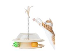 Cat Treat Dispenser Toy, Interactive Toys with Spring and Balls, Fun Food Dispenser for Indoor Play and Exercise, Fight Boredom and Stress Feline