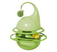 Cat Treat Dispenser Toy- Snack Dispensing Turntable, Ball Track With Bell | Interactive Cat Treat Dispensing Toy | For Chewing Needs Foraging Behavior Crate Outdoor Indoor 17.8x13.8x13.8cm, 7x5.43x5.4