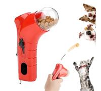 Cat Treat Gun, Handheld Cats Treats Launcher, Snack Slinger Dog or Cat Treats Launcher, Interactive Pet Treat Dispenser Toy, Handheld Pet Feeding Toys (Red)