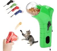 Cat Treat Launcher Toy, Handheld Interactive Pet Snack Catapult, Pet Treat Snack Dispenser Toy, Interactive Snack Shooter for Exercise, Park Walks (Green)