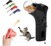 Cat Treat Launcher Toy, Handheld Interactive Pet Snack Catapult, Pet Treat Snack Dispenser Toy, Interactive Snack Shooter for Exercise, Park Walks (Black)
