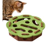 Cat Treat Puzzle, Interactive Foraging Feeder, Sensory Felt Bell Design, Mental Stimulation Training Tool, Indoor Outdoor Travel Crate Use, 11.81x11.81x2.95 Inches Gray 1 Piece