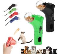 Cat Treat Shooter, 2025 NEW Pet Treat Launcher, Handheld Interactive Pet Training Feeder, Puppy Shooter Feeder, Kitten Dog Treat Snack Dispenser Toy for Exercise Training (Black+Green)