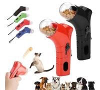 Cat Treat Shooter, 2025 NEW Pet Treat Launcher, Handheld Interactive Pet Training Feeder, Puppy Shooter Feeder, Kitten Dog Treat Snack Dispenser Toy for Exercise Training (Black+Red)