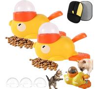 Cat Treat Slot Machine, Interactive Duck Frenchie Toy, Duck Treat Dispenser, Duck Puzzle Feeder for Cats and Small Dogs, IQ Training and Exercise, 8.6 Inch (Pack of 2)