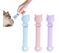 Cat Treat Spoon,Treat Feeding Squeeze Spoon,Practical Pet Treat Dispenser,Non-Stick,Cat Feeder,Cat Food Spoon for Liquid Snack with Hanging Hole,Lickable Cat Spoon Convenient Squeeze up,3 Colors