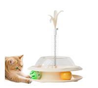 Cat Treat Toy - Cat Interactive Toys with Spring Teaser Wand and Balls | Enrichment Feeding Game for Pet Exercise Hunting Simulation Boredom Relief