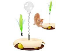 Cat Treat Toy | Interactive Cat Puzzle Toy,Multifunctional Cat Treat Dispenser Toy, Interactive Ball Cat Puzzle Feeder, Feather Toy for Indoor Cats