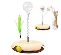 Cat Treat Toy | Kitten Feather Toy - Multifunctional Cat Treat Dispenser Toy, Interactive Ball Cat Puzzle Feeder, Feather Toy for Indoor Cats