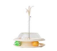 Cat Treats Dispensing Toy - Interactive Game with Spring Cane and Balls - Food Dispenser, Exercise and Mental Stimulation Feeding Game - For Training and Mental Stimulation