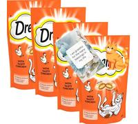 Cat Treats, Tasty Snacks with Tempting Chicken Pouch, Bundle 60g (4 Pack)
