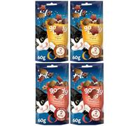 Cat Treats Variety Pack - 4 x 60g - Original & Mixed Grill Flavours (Chicken, Liver, Turkey, Beef, Salmon) - Crunchy & Meaty Snack Mix for Cats