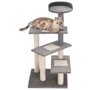 Cat Tree Activity Center Kitten Climbing Tower Scratching Post Plush Pawhut