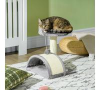 Cat Tree Activity Centre Scratcher Scratching House Climbing Tower Toys Tunnel PawHut Grey One Size