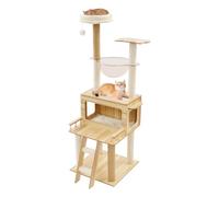 Cat Tree,Alopet Cat Tower with Clear Space Capsules and Multi-Tier Platforms,Cat Tree for Indoor Cats with A Load Capacity 22.05 Lbs for 3-4 Smaller Cats (19.7 * 19.7 * 57.9in)