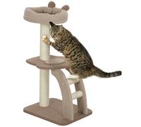 Cat Tree Brown Cashmere Jute 48x40x88cm Particleboard Cozy Condo Perch Soft Bed