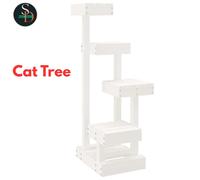 Cat Tree Cat Scratch Tower Cat Climber Scratching Tree Solid Wood Pine vidaXL