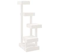 'VidaXL Solid Pine Wood Cat Tree with Multiple Platforms - White, 45.5x49x103 cm - Easy Assembly, Super Durable & Stable.