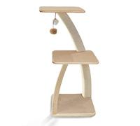 Cat Tree Cat Tower Pine Solid Wood Sisal Simple Multifunctional Cat Climbing Frame Cat Activity Center Natural Wood Color