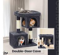 Cat Tree, Cat Tower, with Large Cat Perch, Smoky Grey / 60 x 40 x 84 cm