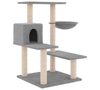 vidaXL Cat Tree w/ Sisal Scratching Posts Light Grey 82.5cm, Grey