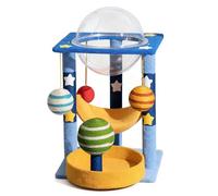 Cat Tree Cat Tower with Space Capsule, Scratching Post Tower with Interactive Toys, Cosmic Playground for Indoor Cats to Climb(C)