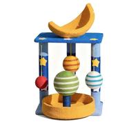 Cat Tree Cat Tower with Space Capsule, Scratching Post Tower with Interactive Toys, Cosmic Playground for Indoor Cats to Climb(A)